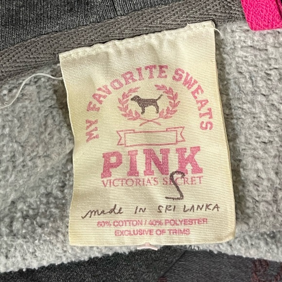 *PINK Victoria's Secret Women's Gray Zip Up Hoodie Jacket Sz S - Picture 3 of 13